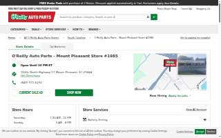O'Reilly Auto Parts of Mt Pleasant website