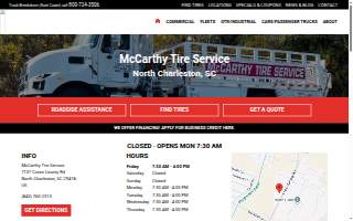 McCarthy Tire Service of North Charleston website