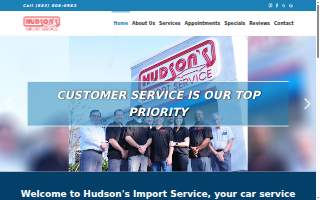 Hudson's Import Service website