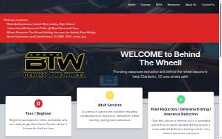 Behind the Wheel Driving School Home Office website