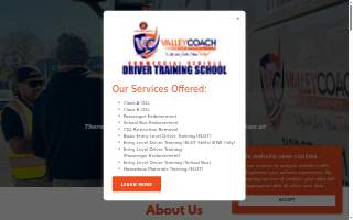 Valley Coach & Logistics Commercial Driver Training School website