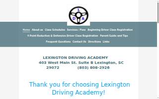 Lexington Driving Academy website
