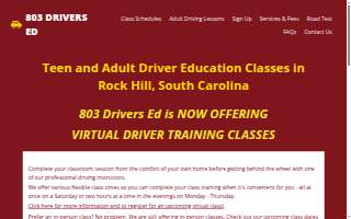 Rock Hill Driving School website