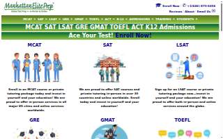 Manhattan Elite Prep New York: MCAT LSAT SAT GRE GMAT TOEFL ACT website