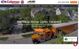 Coleman Worldwide Moving of North Charleston website