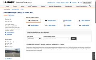 U-Haul Moving & Storage of Rivers Ave website