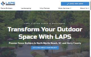 Laps Custom Fence & Backyards website
