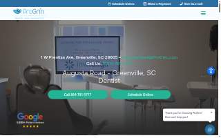 ProGrin Dental of Augusta Road website