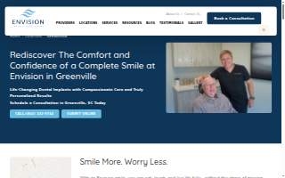 Envision Dental Implant Center of Greenville website