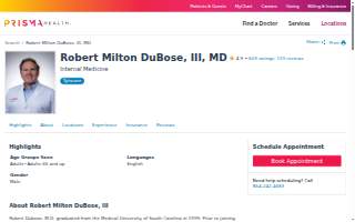 Robert Milton DuBose, III, MD website