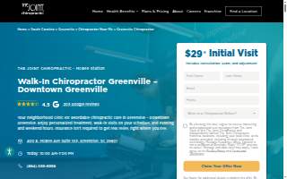 The Joint Chiropractic of Greenville website