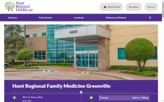 Hunt Regional Family Medicine Greenville website