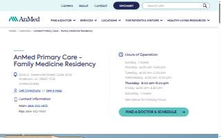 AnMed Primary Care - Family Medicine Residency website