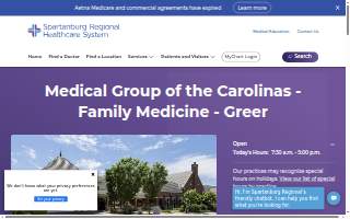 Medical Group of the Carolinas - Family Medicine - Greer website