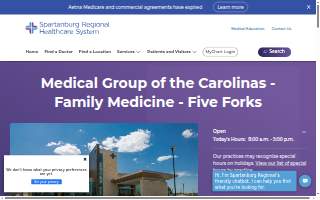 Medical Group of the Carolinas - Family Medicine - Five Forks website