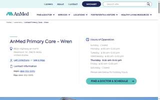 AnMed Primary Care - Wren website