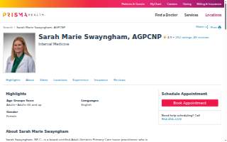 Sarah Marie Swayngham, AGPCNP website