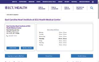 East Carolina Heart Institute at ECU Health Medical Center website