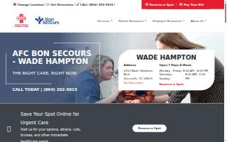 AFC Urgent Care Bon Secours - Wade Hampton website