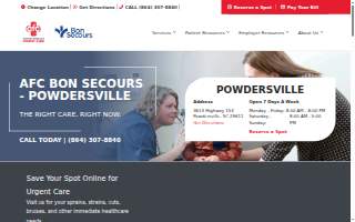 AFC Urgent Care Bon Secours - Powdersville website