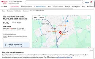 MinuteClinic at CVS of Travelers Rest website