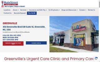 MainStreet Family Care of Greenville website