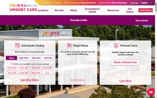 Prisma Health Urgent Care-Powdersville website