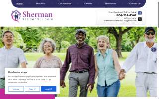Sherman's Residential Care website