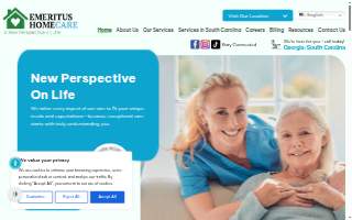 Emeritus Home Care of South Carolina website