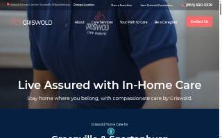 Griswold Home Care for Greenville & Spartanburg website