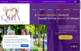 Heart of a Queen Homecare Services website