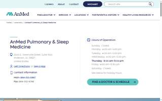 AnMed Pulmonary & Sleep Medicine website