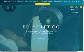 Drift Float & Spa website