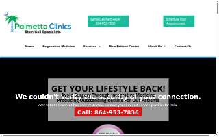 Palmetto Stem Cell Therapy website