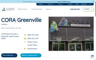 CORA Physical Therapy Greenville website
