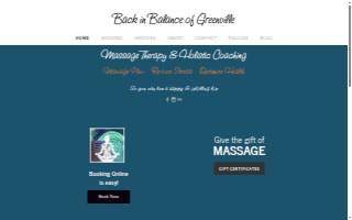 Back in Balance of Greenville website