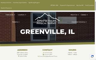 ApexNetwork Physical Therapy of Greenville website