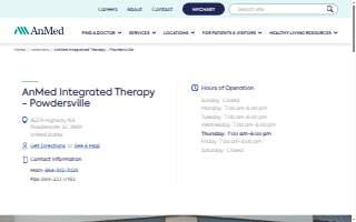 AnMed Integrated Therapy - Powdersville website