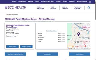 ECU Health Family Medicine Center - Physical Therapy website