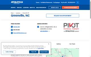 Pivot PT - Greenville, an Athletico company website
