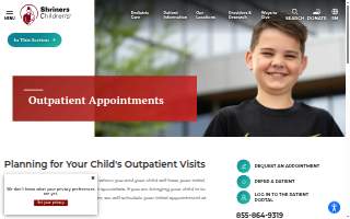 Shriners Hospital Outpatient Clinic website