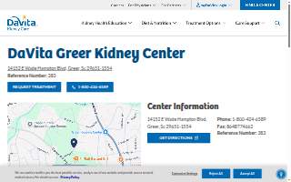 DaVita Greer Kidney Center website