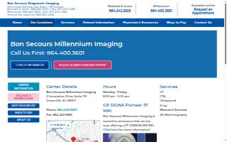 Bon Secours Millennium Imaging website