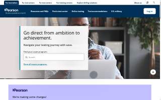 Pearson Professional Center website