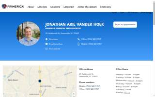 Jonathan Arie Vander Hoek: Primerica - Financial Services website