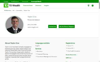 Taylor Cox - TD Wealth Financial Advisor website