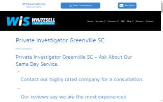 Whitesell Investigative Services of Greenville website