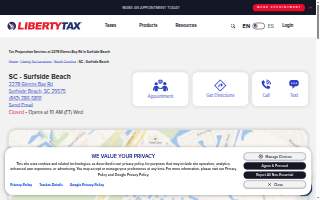 Liberty Tax of Surfside Beach website