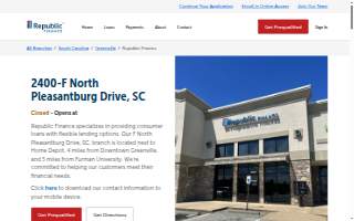 Republic Finance of Greenville website