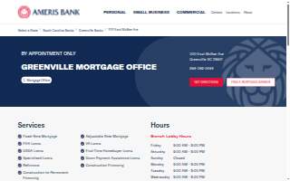 Ameris Bank Mortgage Office of Greenville website
